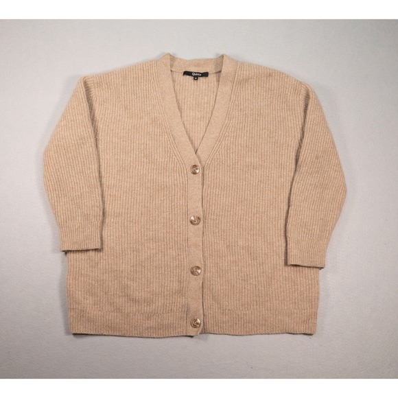 Quince Sweaters - Quince 100% Cashmere Cardigan Sweater Women's Medium Beige Button Knit Luxury
